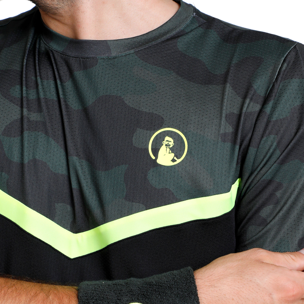 Мужское теннисное поло Quiet Please Camou Receiver Men - Black, Khaki
