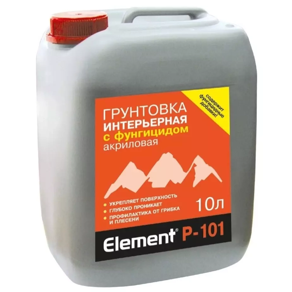Грунтовка Alpa Element P-101 интерьерная с фунгицидом акриловая белая 10л