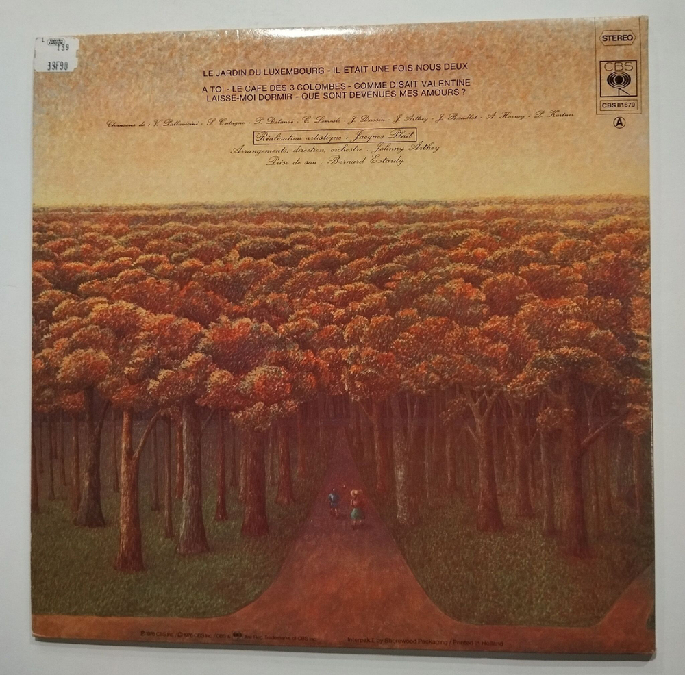 Винтажная виниловая пластинка LP Joe Dassin Le Jardin Du Luxembourg Джо Дассен Люксембургский сад (Holland 1976)