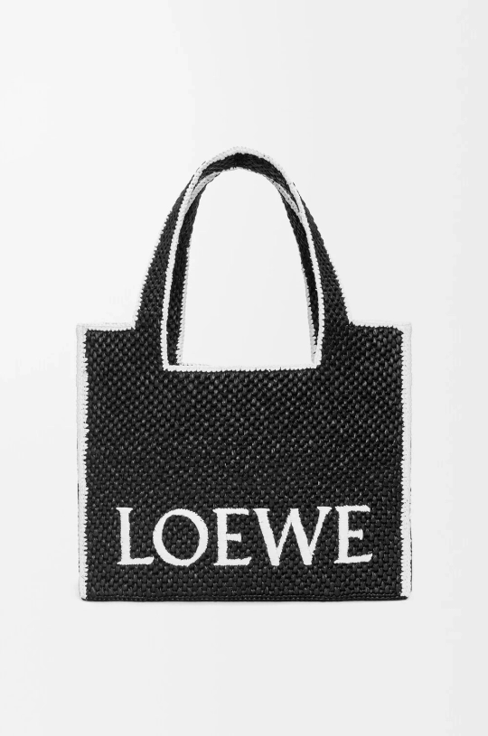 Loewe Большая сумка-тоут Font из рафии, черный