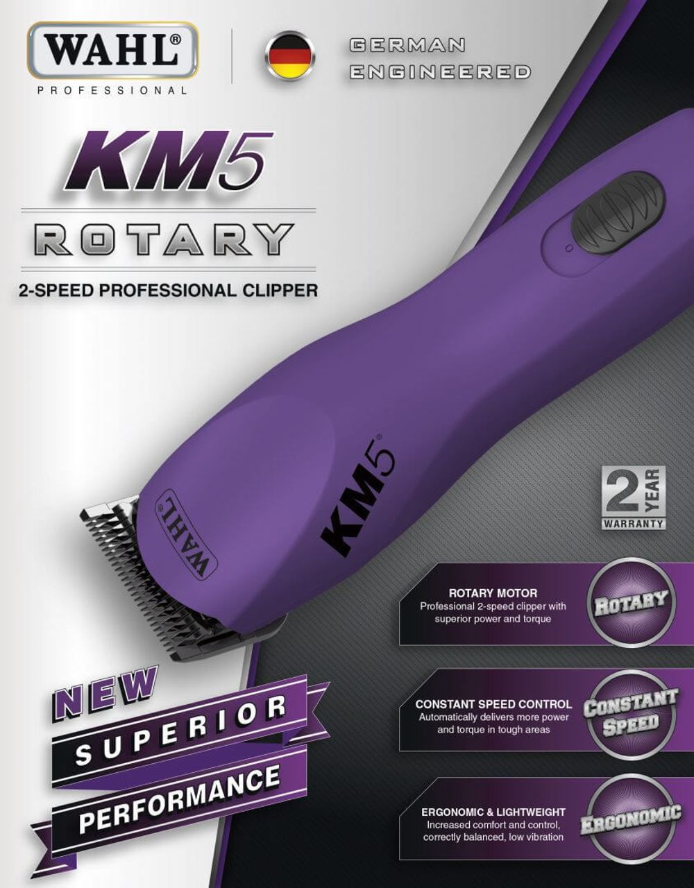 Машинка для стрижки животных Wahl KM5, фиолетовая (1260-0470) - 11