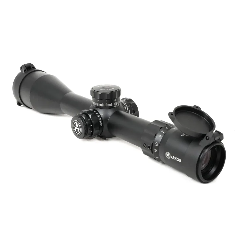 Оптический прицел ARKON Model A 5-30x56 / Аркон Модель А 5 30 56 - вид сбоку с открытой защитной крышкой окуляра