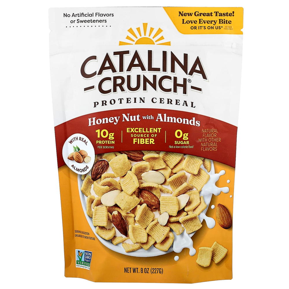 Catalina Crunch, протеиновые хлопья, мед и орехи с миндалем, 227 г (8 унций)