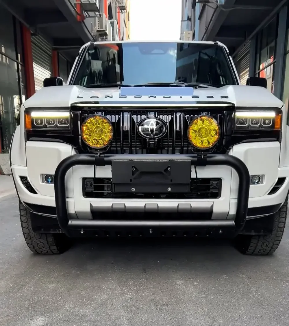 Кенгурятник с доп светом для Toyota Land Cruiser 250 LC250 2023+ Тойота крузер крузак защита картера противотуманники дуга бампера