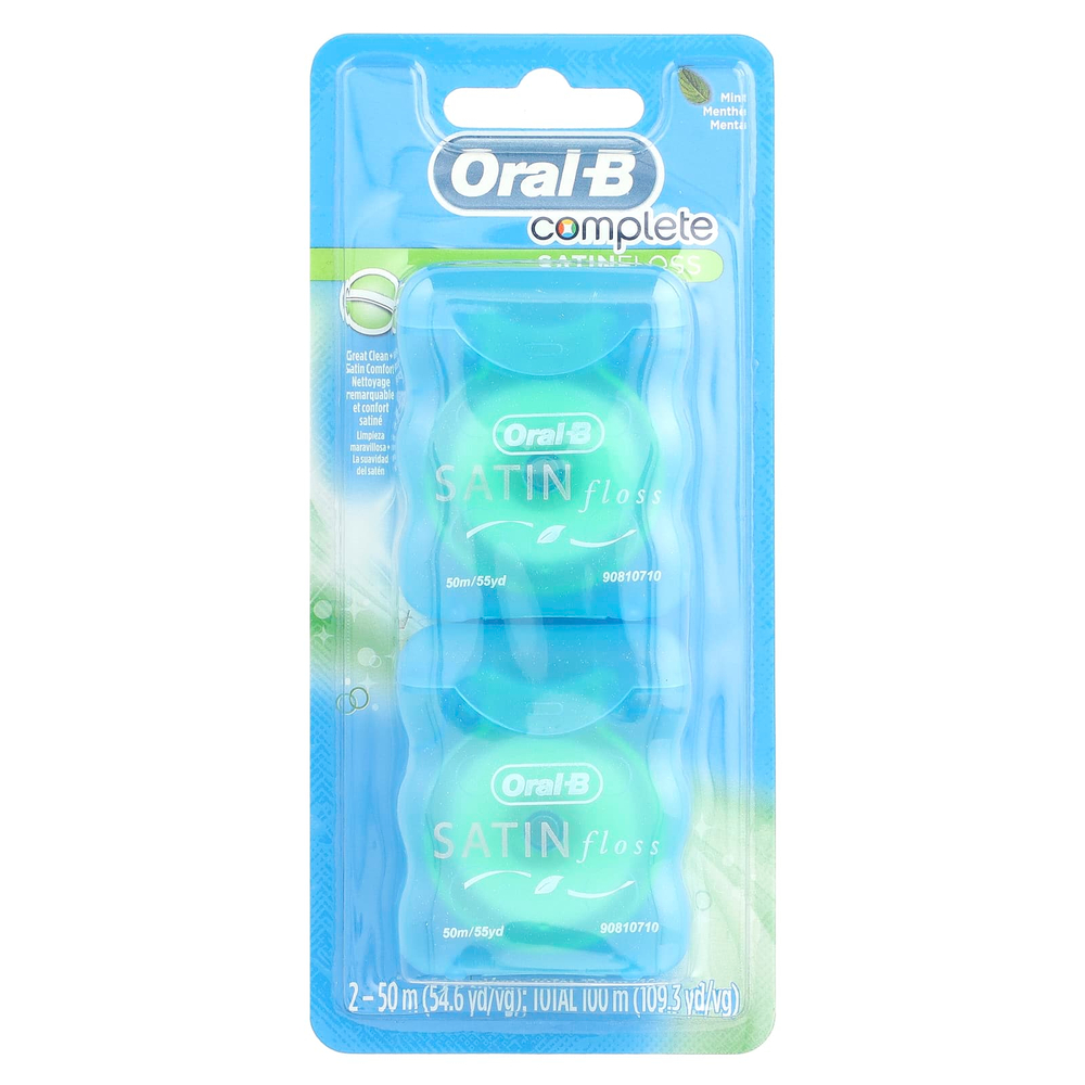 Oral-B, Complete, SATINfloss, мята, 2 шт. В упаковке, 50 м (54,6 ярда)