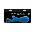 Синий мастурбатор с вибростимулятором мошонки Renegade Ball Tugging Stroker (Цвет: синий)