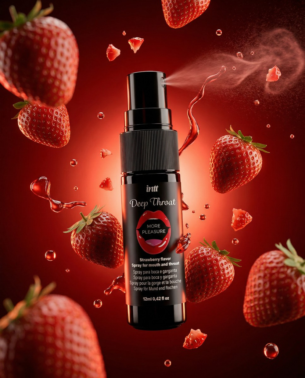 INTT Deep Throat Strawberry - Спрей со вкусом клубники, 12 мл