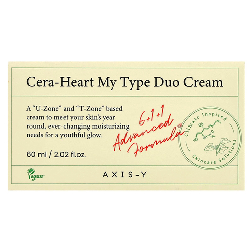 Axis-Y, Cera-Heart My Type Duo, крем для лица, 60 мл (2,02 жидк. унции)