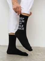 Носки женские высокие черные " KEEP CALM AND POLE DANCE "