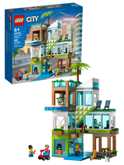 Конструктор Лего Сити Многоквартирный дом | LEGO City Apartment Building 60365, набор из 688 деталей (6+)