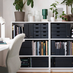 IKEA FJÄDERHARV  (ИКЕА ФЙЭДЕРХАРВ)  -  Коробка с крышкой - антрацит 25x35x16 см