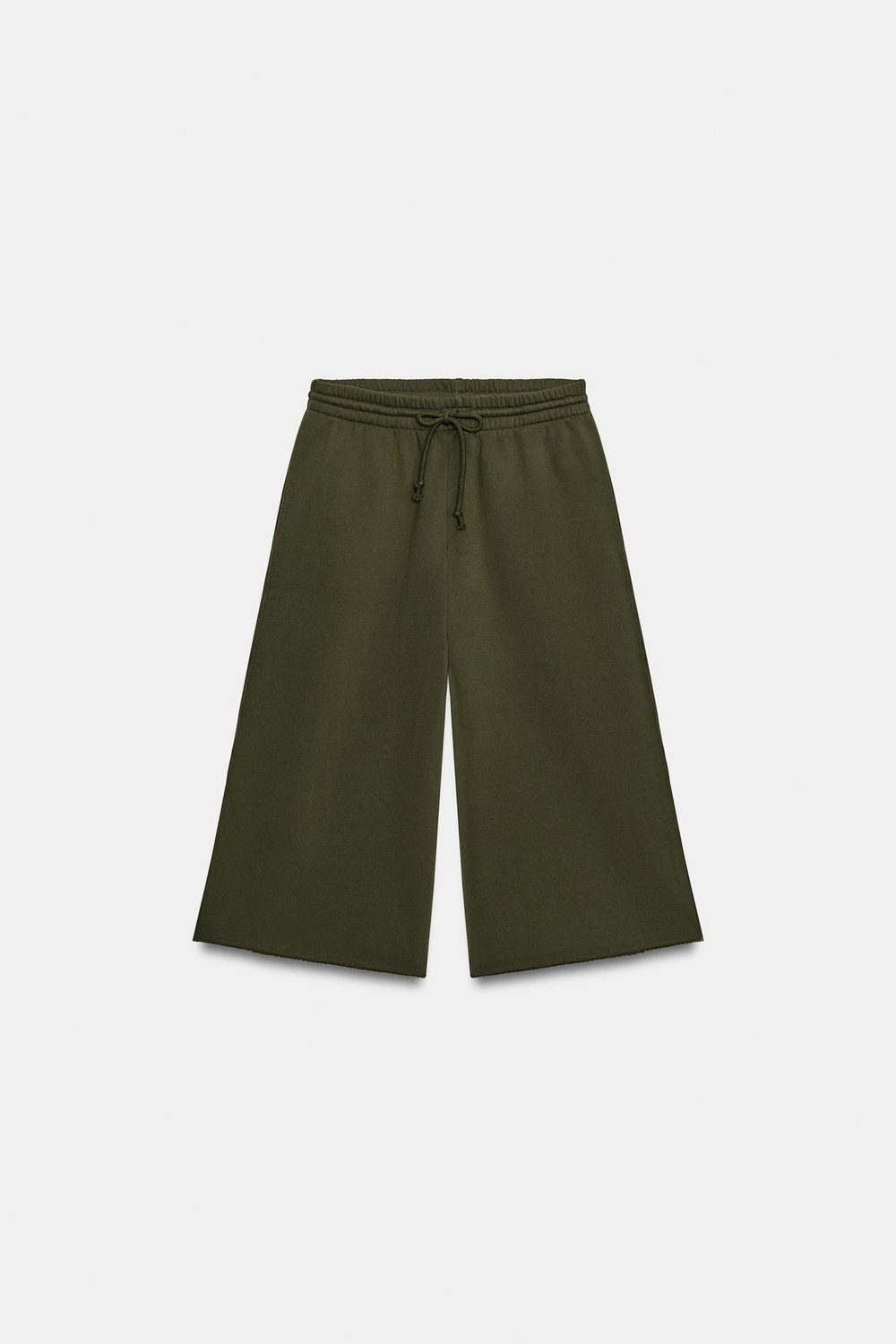 ZARA ДЛИННЫЕ ШОРТЫ ИЗ МЯГКОЙ ТКАНИ, ХАКИ