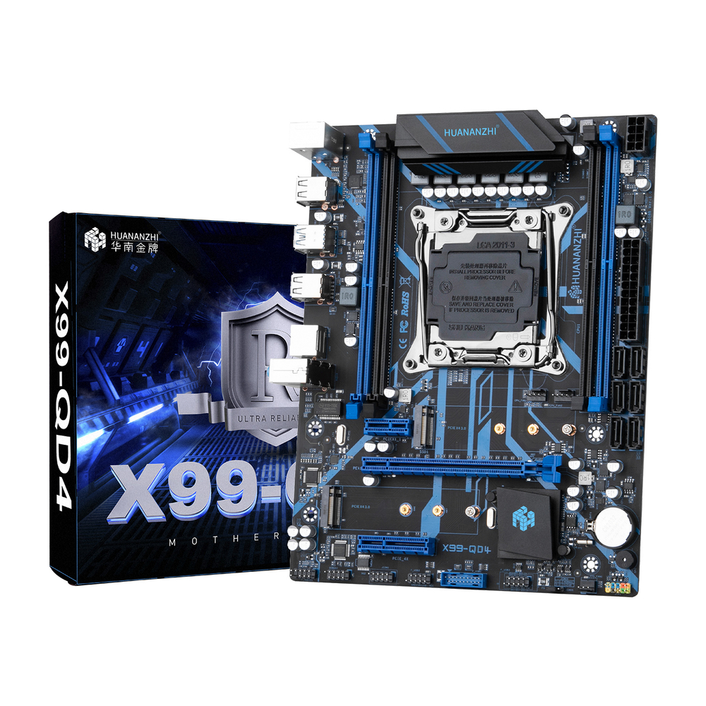 Материнская плата с процессором HUANANZHI X99-QD4, Xeon E5-2670v3 + батарея 2032