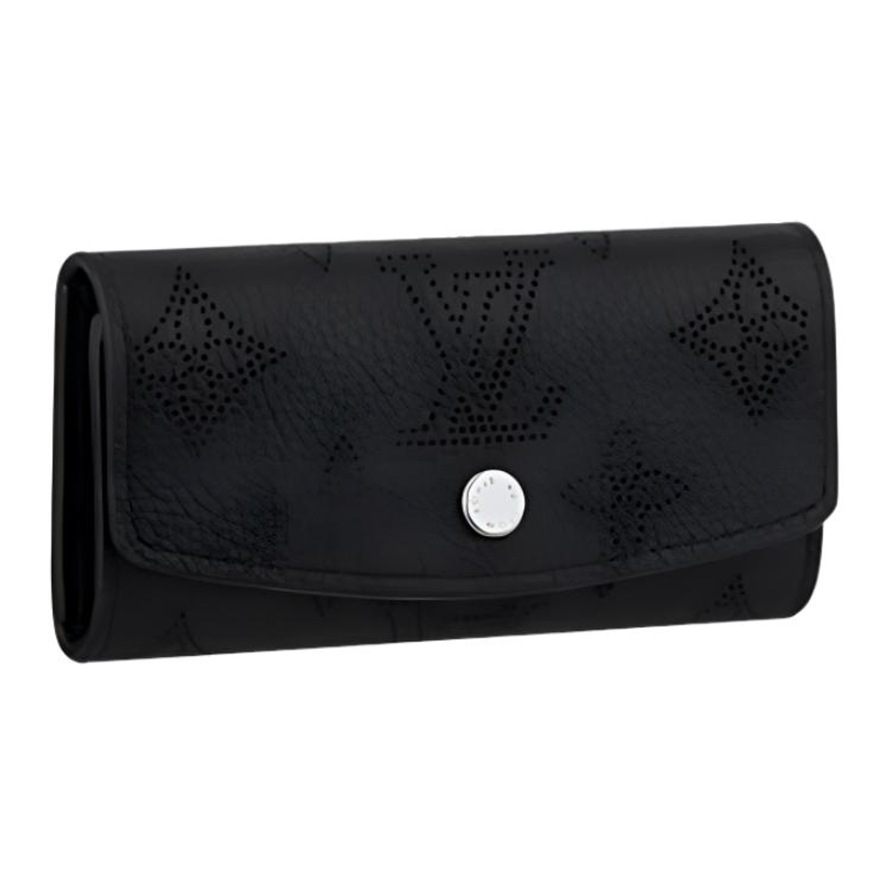 LOUIS VUITTON Cow Leather Key Pouch Women"s Black