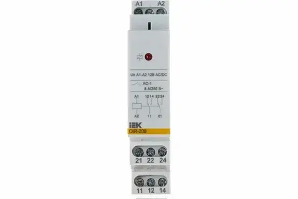 Реле промежуточное  IEK ONI  OIR 3 контакта (8А) 24 В AC/DC арт. OIR-308-ACDC24V