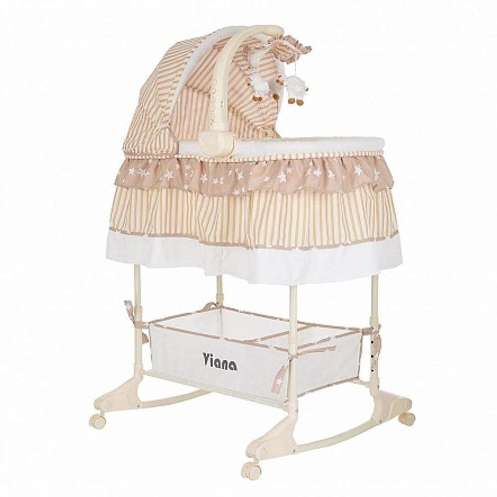 PITUSO Колыбель 3 в 1 Viana на колёсах Stars Beige/бежевый