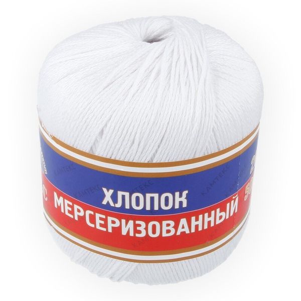 Пряжа Камтекс Хлопок мерсеризованный / уп.10 мот. по 50 г, 200 м, цв.002 отбелка