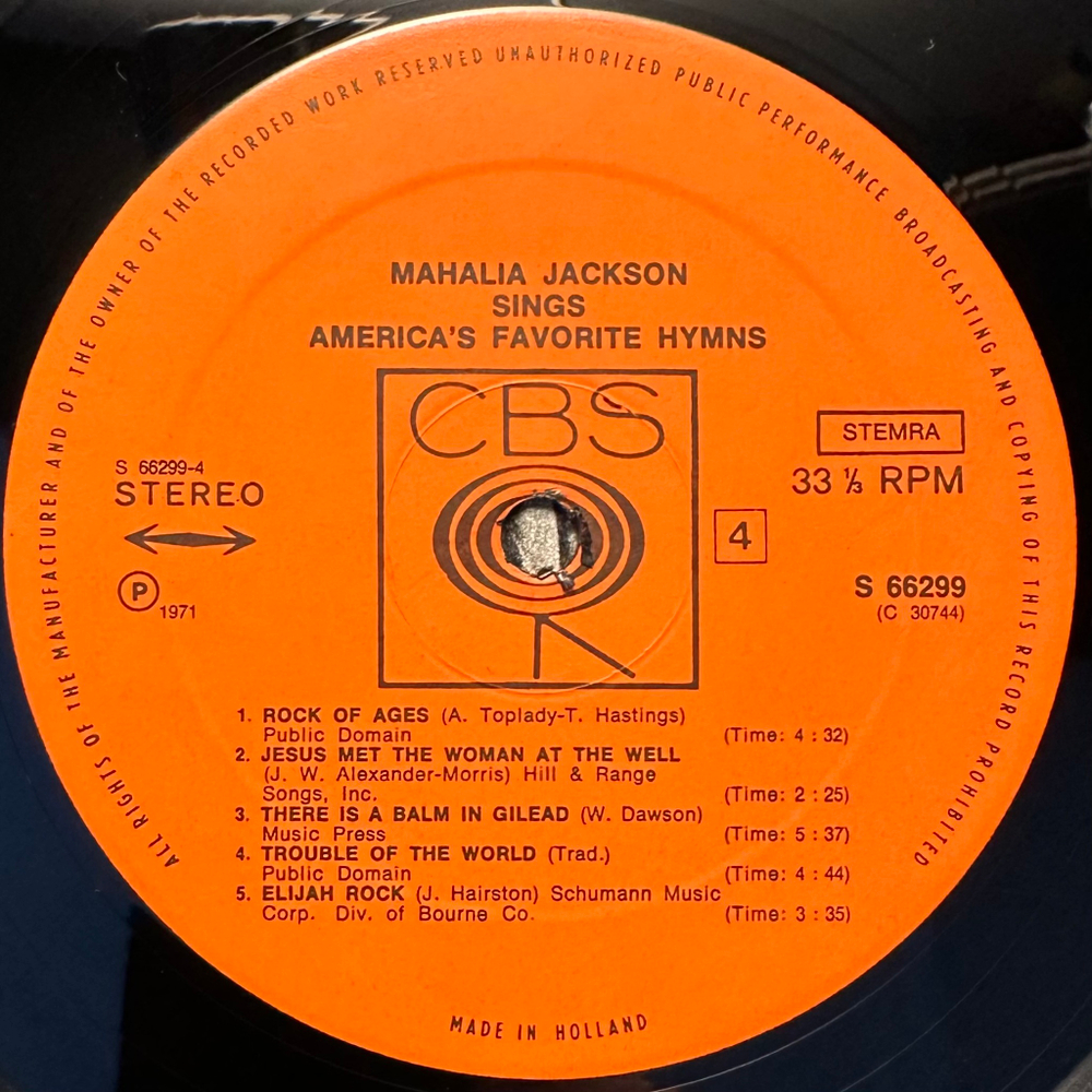 Mahalia Jackson Sings America's Favorite Hymns 2LP (Англия 1971г.)