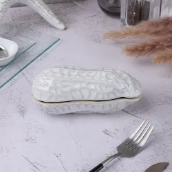 Блюдо для подачи 15*5,9 см h7 см 130 мл для закусок крышкой Groundnut Gray Frutti di Mare P.L. [1]