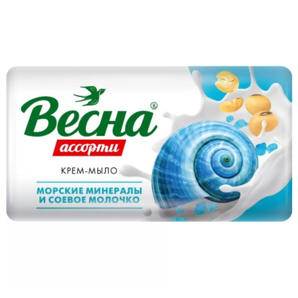 Крем-мыло Весна Морские минералы и соевое молочко 90 гр