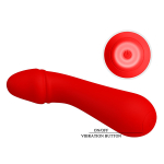 Красный силиконовый вибратор для G-точки 15см Pretty Love Cetus BI-014723-2