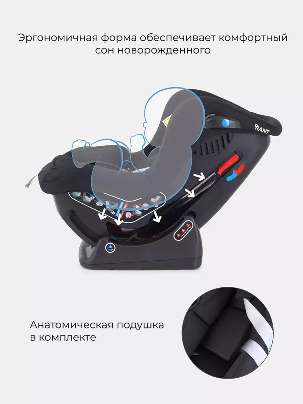 Автокресло RANT LB-777 "Pilot" Active Line (Black) группа 0-1 (0-18 кг)