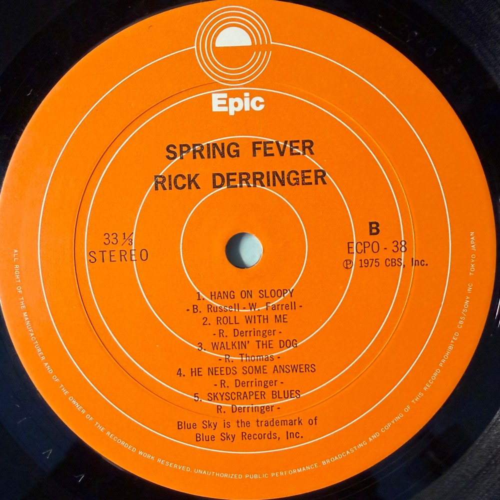 Rick Derringer ‎– Spring Fever (Япония 1975г.)