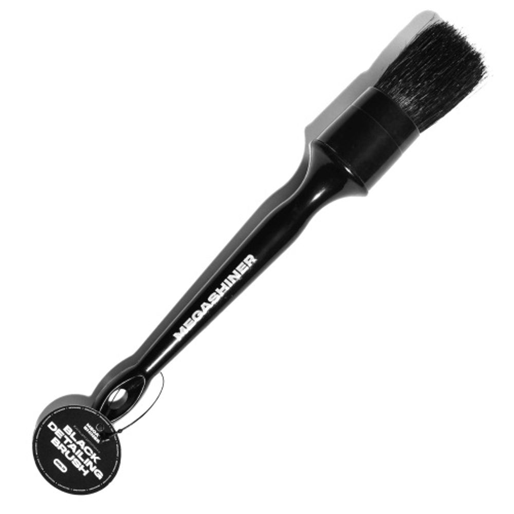 MegaShiner PP DETAILING BRUSH Кисть №14 для детейлинга с черным искусственным ворсом