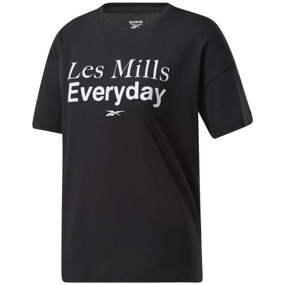 Женская теннисная футболка Reebok Les Mills Graphic Tee - черный