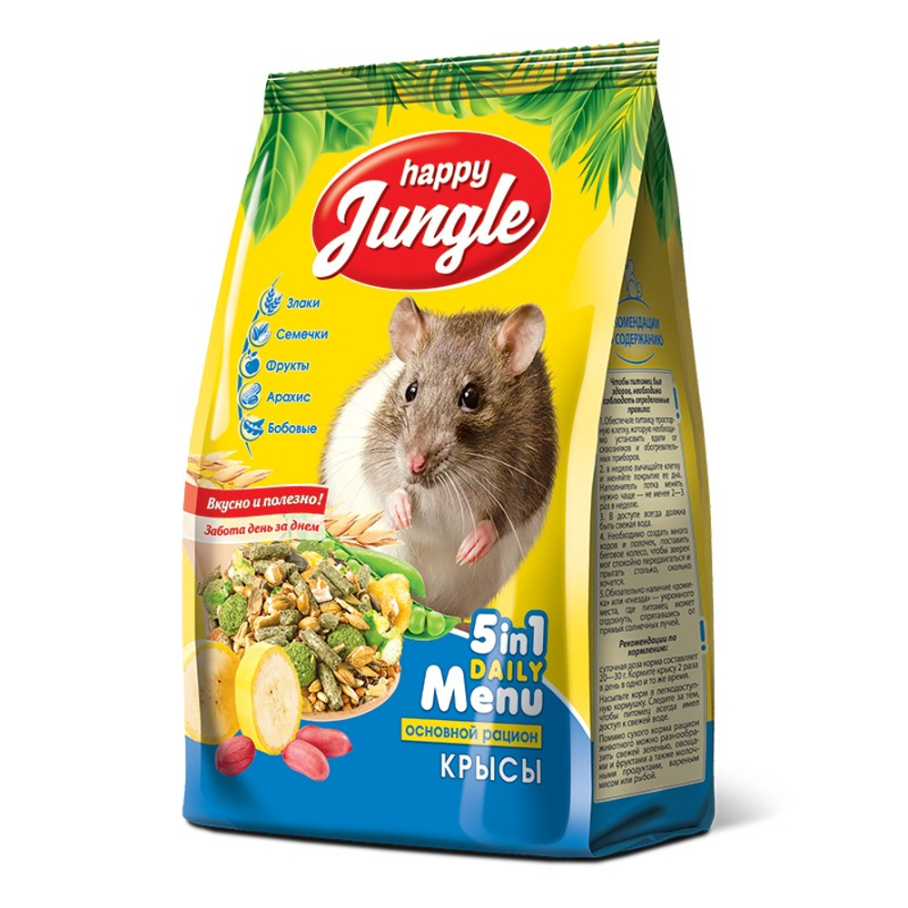 Happy Jungle Корм для декоративных крыс 400 г
