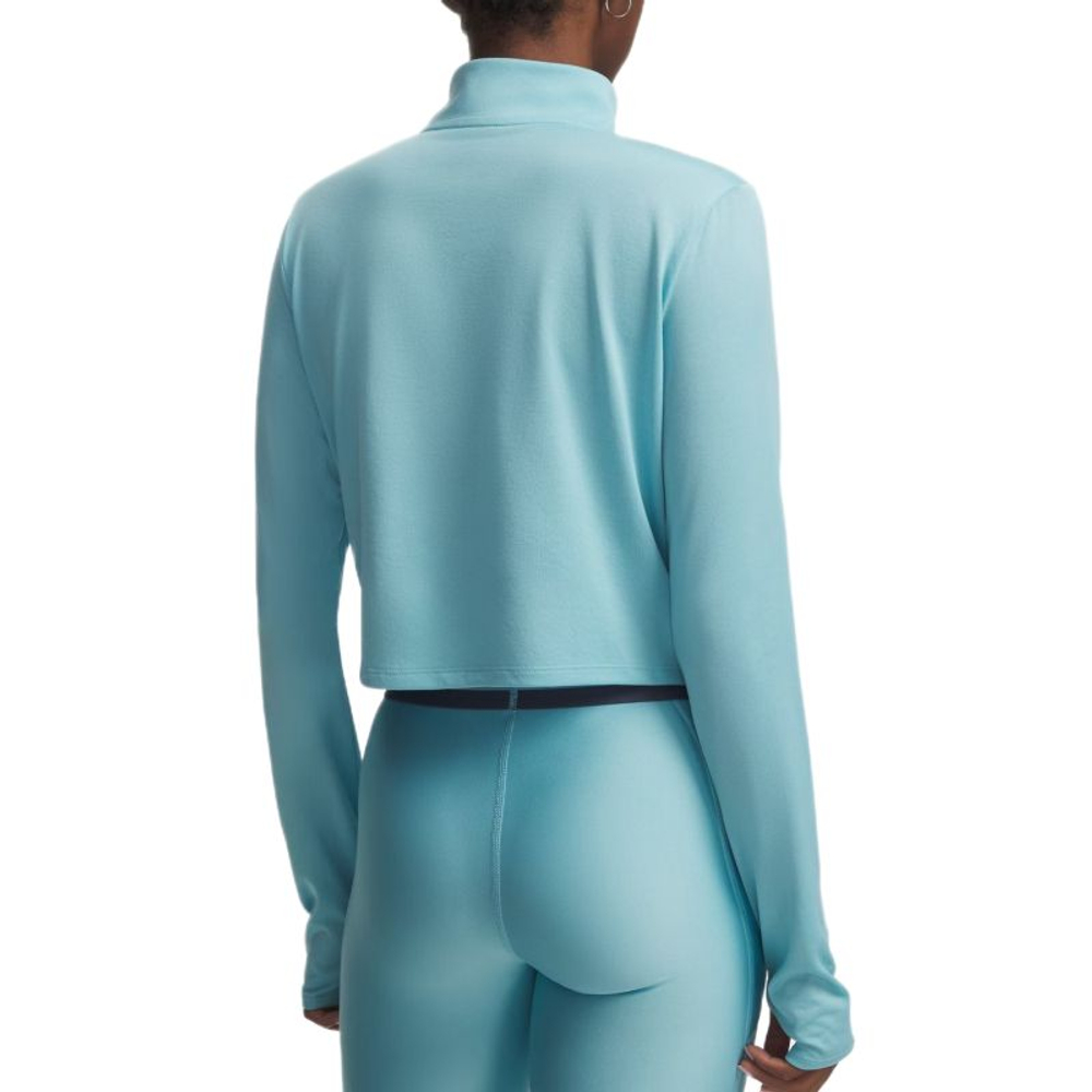 Женская футболка (длинный рукав) Under Armour Tech Branded 1/2 Zip - blue haze/lumos lime/white