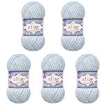 Пряжа Alize (Ализе) Velluto / уп.5 мот. по 100 г, 68м, 416 серый A