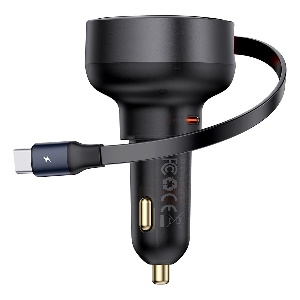 Автомобильная зарядка Baseus Enjoyment Pro C+Retractable C Cable 60W