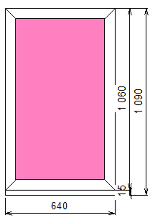 Пластиковое окно 1060 х 640 ТермА Эко