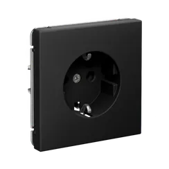 Розетка с заземлением Systeme Electric ArtGallery Карбон, самозажимные клеммы GAL001043S