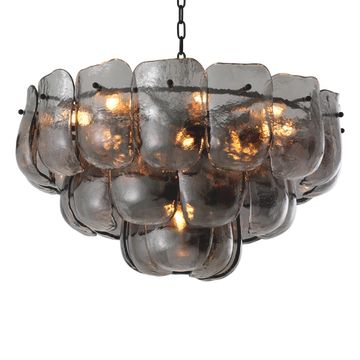 Eichholtz Chandelier Gustave, Smoke Glass / Bronze Finish