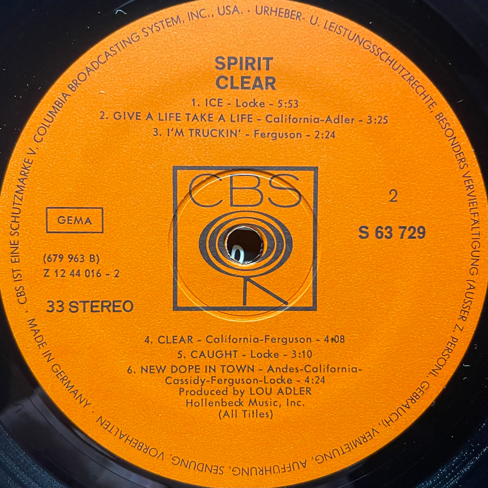 Spirit – Clear (Германия 1969г.)