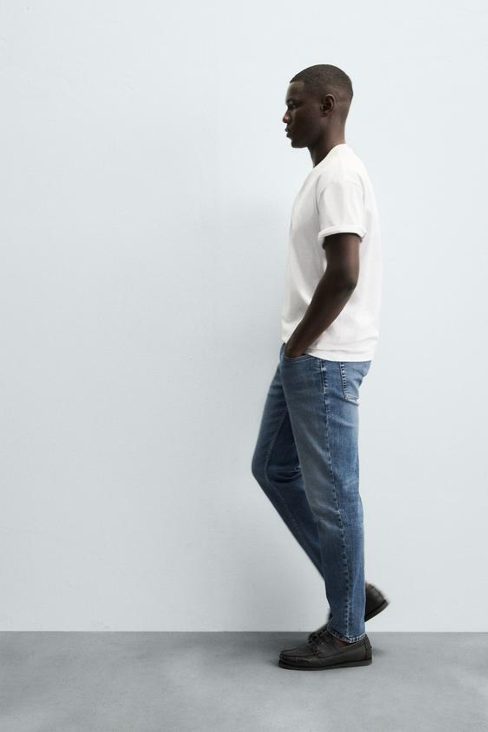 ZARA ДЖИНСЫ SLIM FIT БАЗОВЫЕ, ВЫЦВЕТШИЙ СИНИЙ