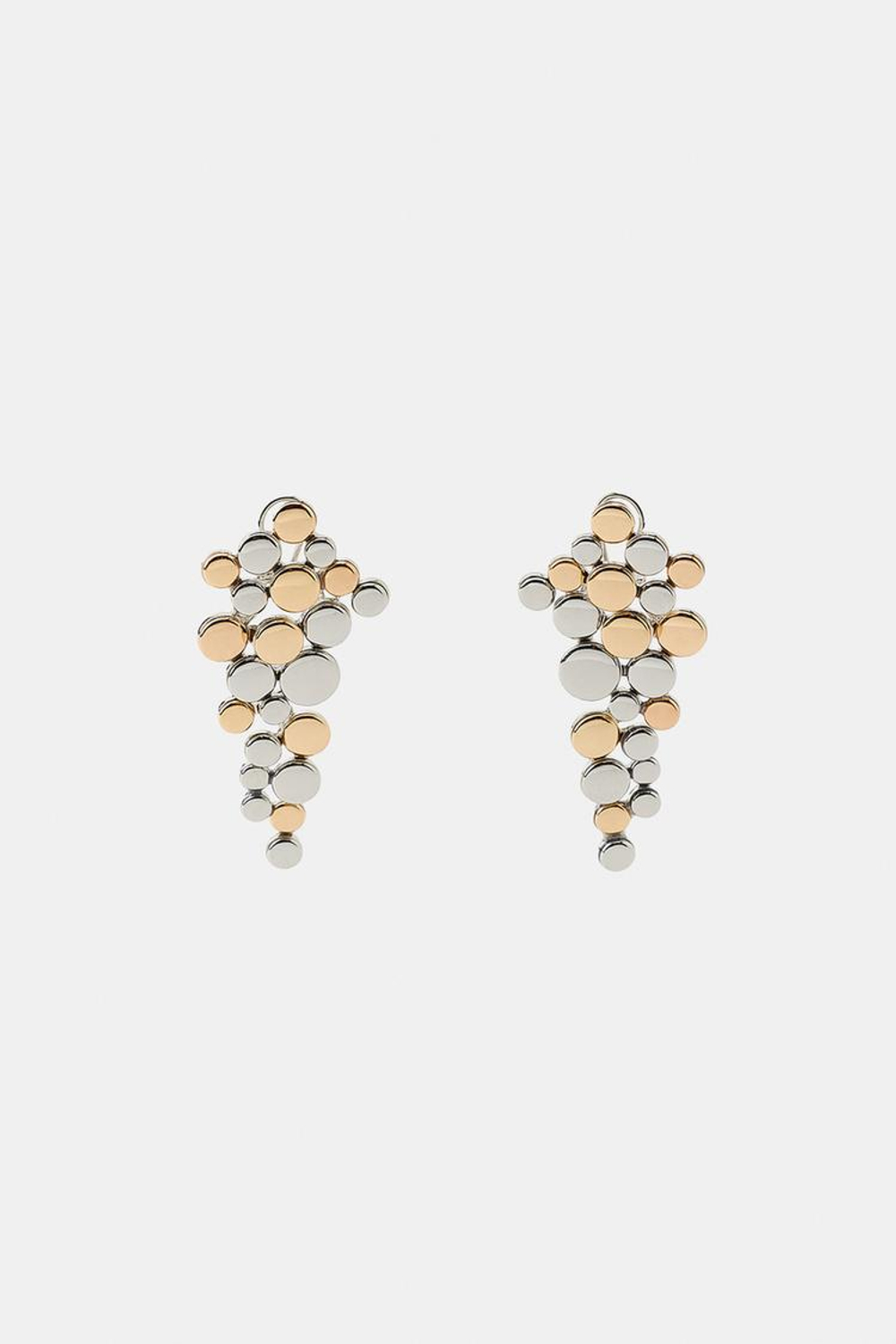 ZARA КОМБИНИРОВАННЫЕ КАСКАДНЫЕ СЕРЬГИ, ЗОЛОТОЙ/СЕРЕБРЯНЫЙ