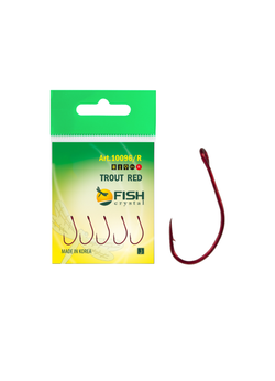 Крючок рыболовный Fish Crystal TROUT RED 10096R с большим ушком №6 (5 упаковок)