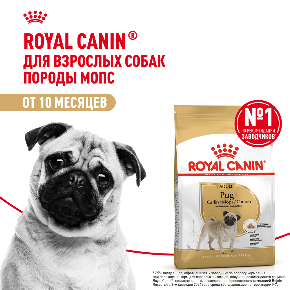 Сухой корм Royal Canin для собак Мопс - 1,5 кг