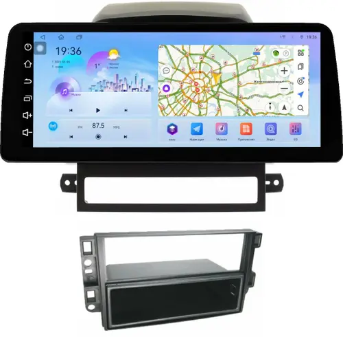 Магнитола для Chevrolet Captiva 2006-2011 (перенос БК вниз) - FarCar S500+TS10 монитор 12.3" 2K QLED на Android 14, Быстрая, CarPlay, 4G SIM-слот