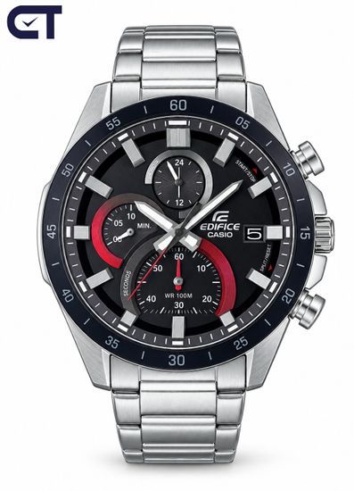 CASIO EFR-571DB-1A1VUDF EDIFICE мужские наручные часы — стальной хронограф с черным циферблатом