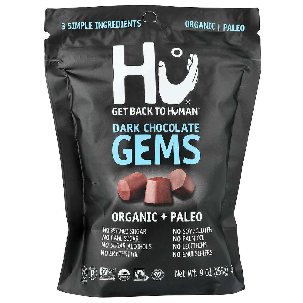 Hu, Gems, темный шоколад, 255 г (9 унций)