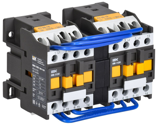 Контактор КМИ-11230 реверс 12А 230В/АС3 2НО IEK