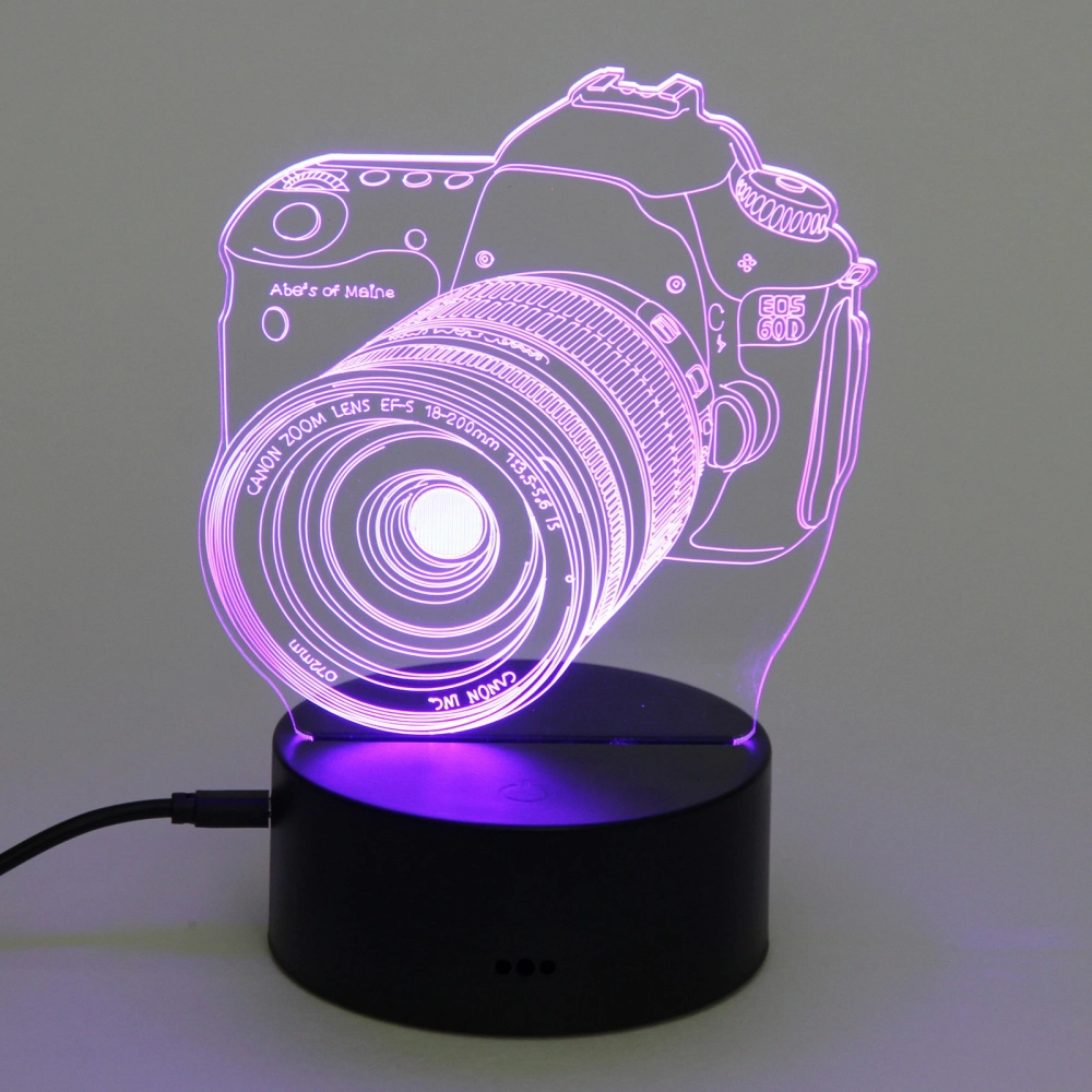 Светильник ночник «3D-Фотоаппарат» на пластиковой подставке, с включателем USB