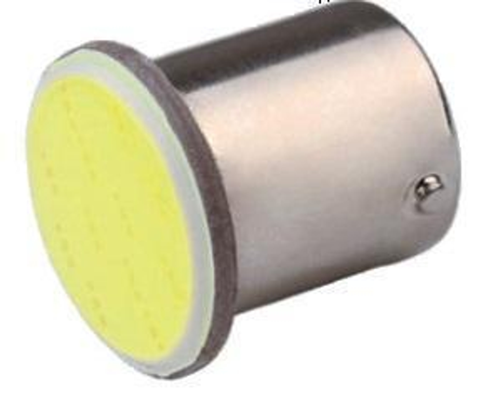 Лампа светодиодная 12V 5W металлический цоколь белый COB (габариты) BA15s Диалуч
