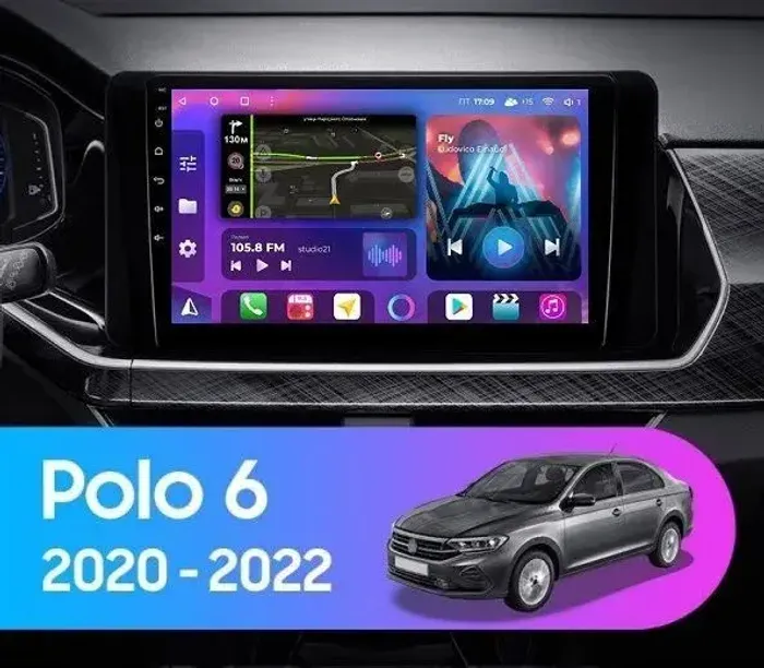 Магнитола для Volkswagen Polo, Skoda Rapid 2020+ - Parafar PF868RN2K на Android 13, Быстрая, QLED+2K, CarPlay, 4G SIM-слот