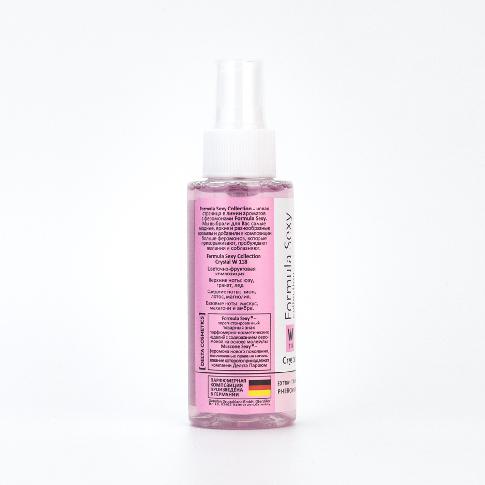 Парфюмированный спрей с феромонами для тела Formula Sexy Crystal W118 (Формула Секси Кристал W118) – 100ml for women