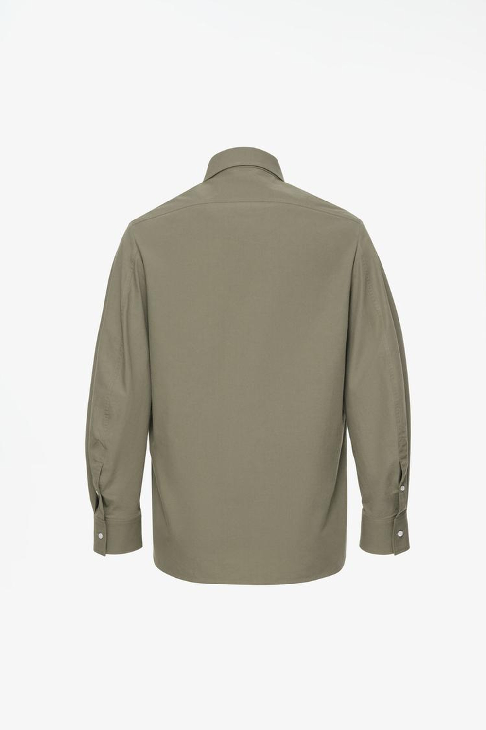ZARA X JOHN GALLIANO РУБАШКА С КОНТРАСТНЫМ ВОРОТНИКОМ LIMITED EDITION, ОЛИВКОВЫЙ